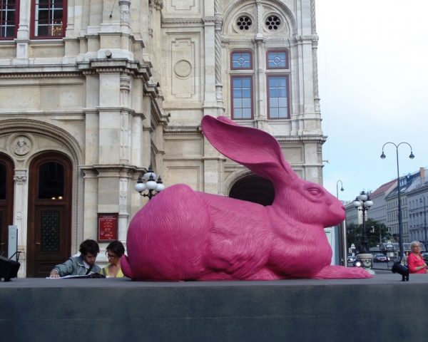 Pink rabbit in Vienna
