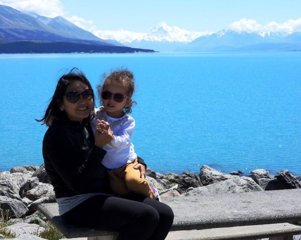 Lara and Mom at Lake Pukaki