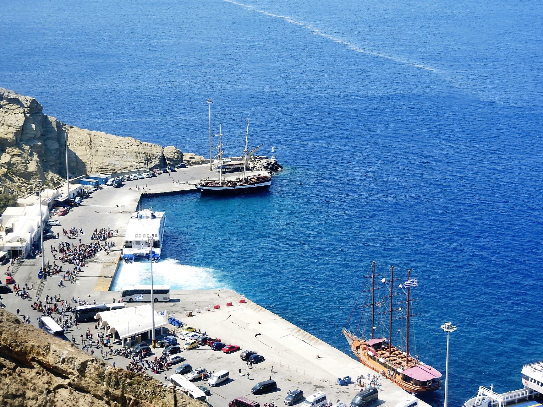 The harbor of Santorini