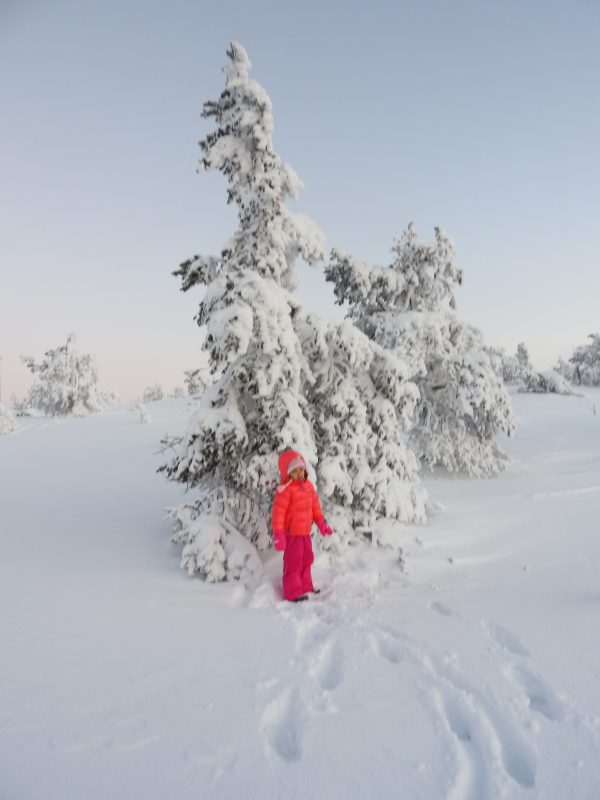 Lara at the ski resort of Levi, above the Artic Circle, Lapland, Finland