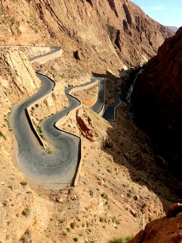 The spectacular road of the Todra Gorges