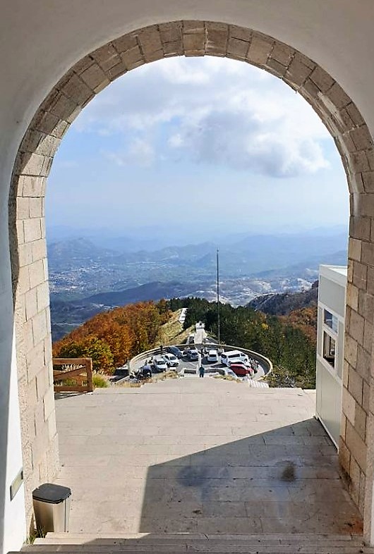 At the Njegoš Mausoleum in Montenegro