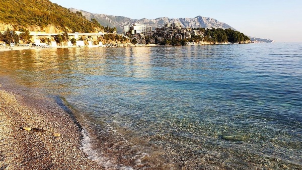 The beach of Budva in Montenegro