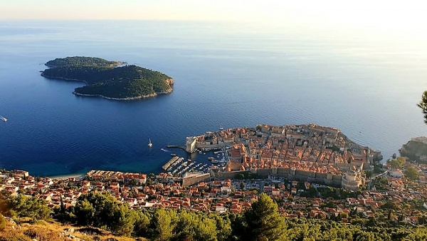 View of the Old Town of Dubrovnik from Mount Srđ
