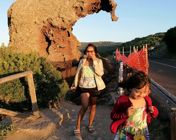 Lara and mom at Elephant Rock, Sardinia